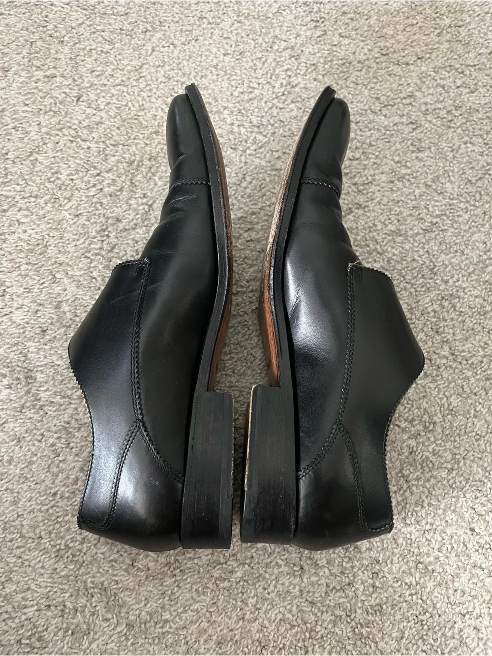 Bally black leather dress shoes buckle made in Italy 9.5